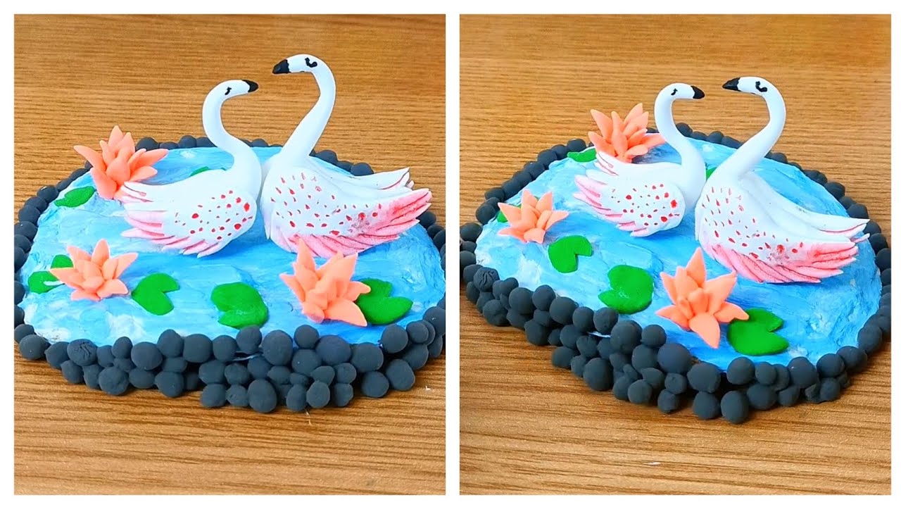How to make a swan lotus pond 🦢🪷