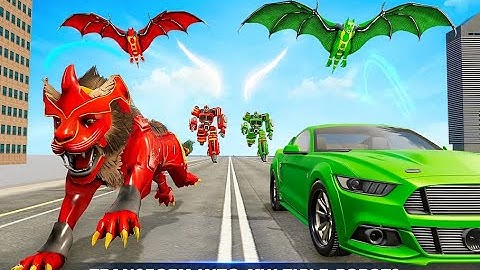 Lion Robot Game Car Robot Game