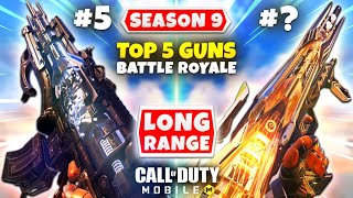 Top 5 BEST Long Range Guns In Season 9 Battle Royale | COD Mobile | Best Gunsmith For Long Range BR