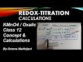 KMnO4  Vs  Oxalic acid Redox titration calculations