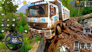 12 Wheeler 6x6 Power Full Dumper Truck Driving In Dangerous Muddy Offroad | Bussid Mods Update  screenshot 5
