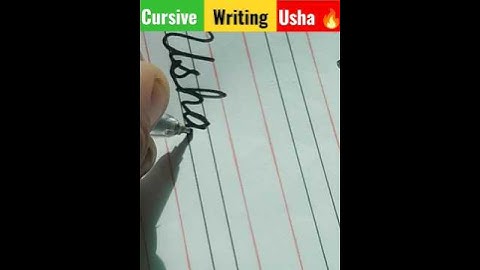 cursive writing Usha नाम उषा का  #ytshort #cursive #shorts