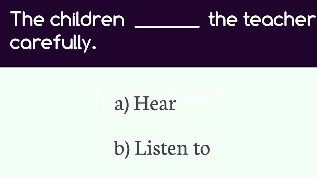 Hear or Listen Quiz | hear vs listen grammar test | Ladla education