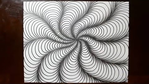 How to Draw Curved Line Illusions - Spiral Sketch Pattern 10