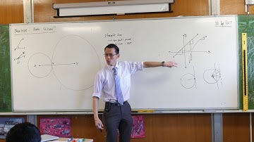 Proof: Centres & point of contact are collinear on touching circles