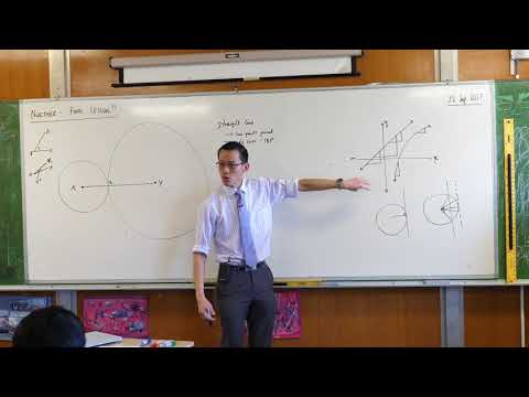 Proof: Centres & point of contact are collinear on touching circles