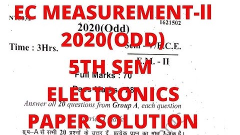 EC Measurement 2 2020(Odd) Paper Solution || 5th Semester