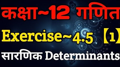 Class 12 Maths Chapter 4 | Exercise 4.5 (Part-1) | Determinants | Determinants Class 12 In Hindi