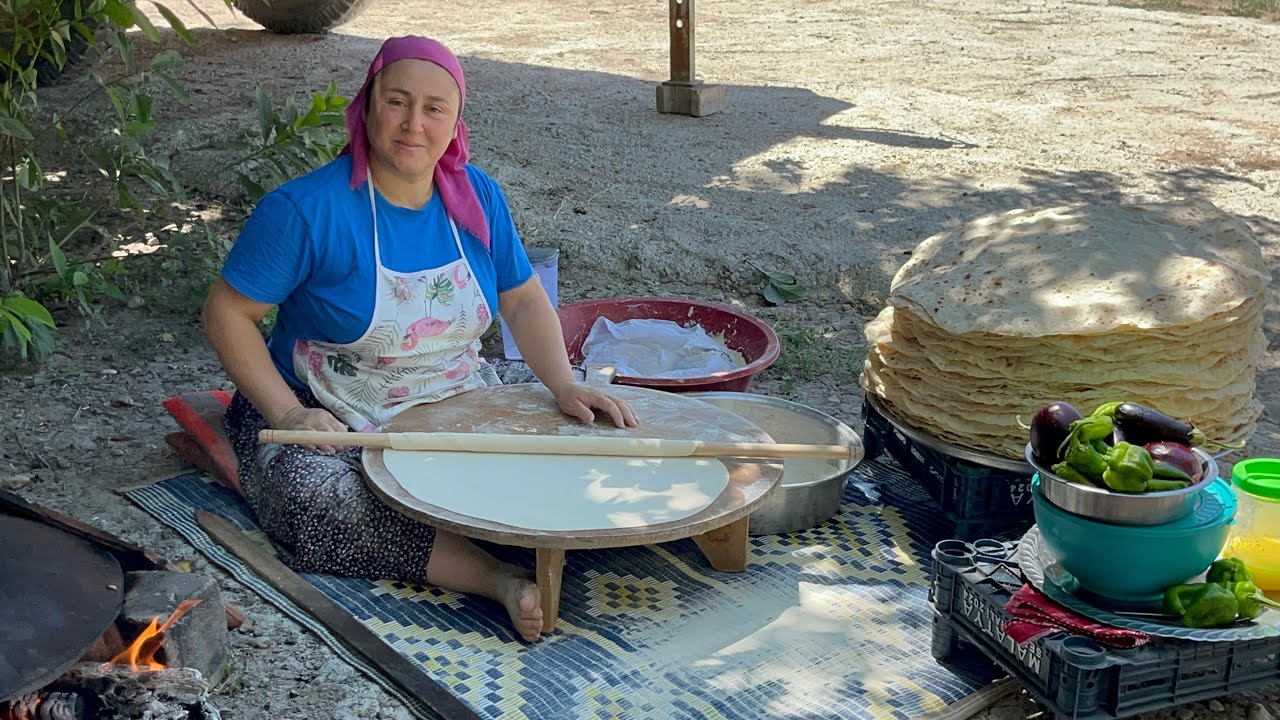 Doğuda Yufka Ekmek Yapımı |Patatesli Kabaklı Katmer |Közde Kahve 