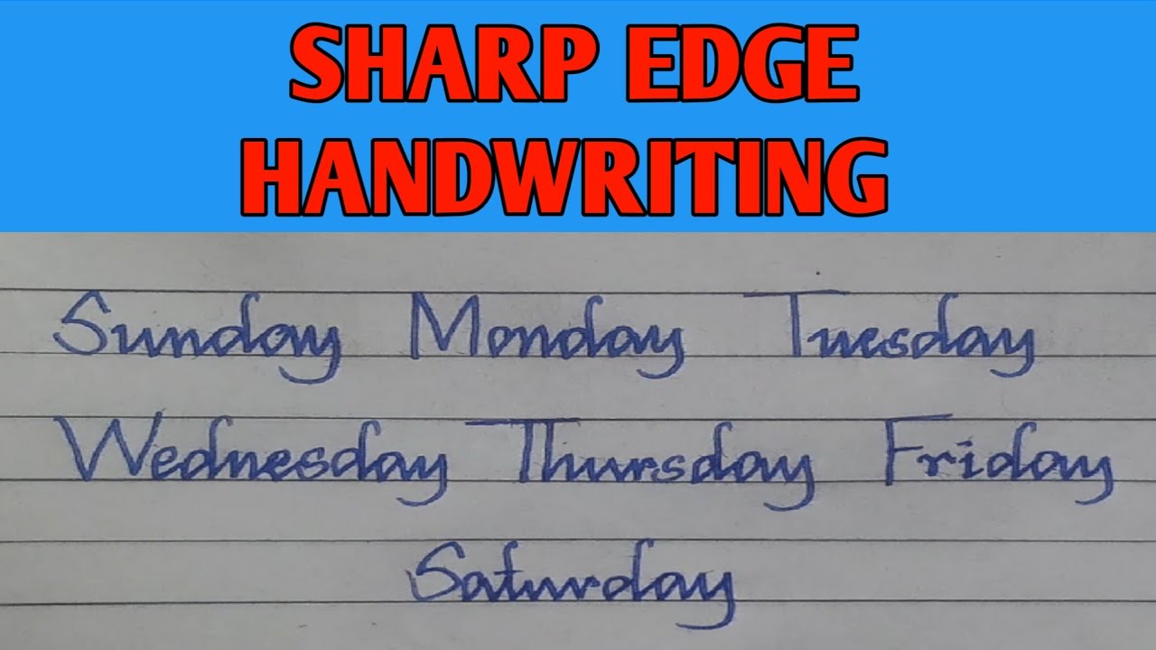 How to write sharp edge writingsharp edge cursive writing. YouTube