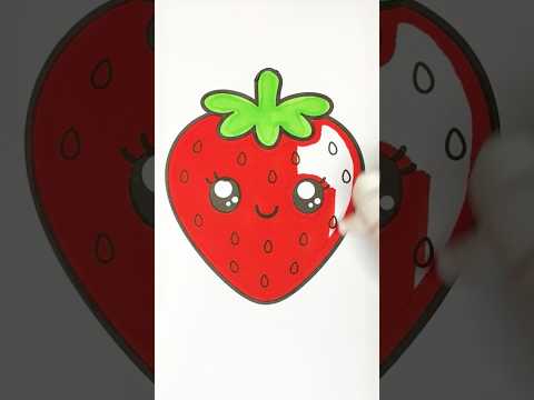 Coloring a Cute ASMR Strawberry 🍓