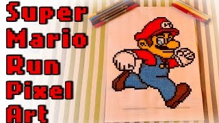 Super Mario Run Pixel Art Speed Drawing by Lucy