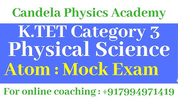 K.TET Category 3 Physical Science||Atom and bond order