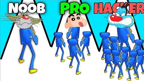 Noob vs Pro vs Hacker In Poppy Clash 3D Game | Funny Gameplay With Oggy Jack Sinchan Voice