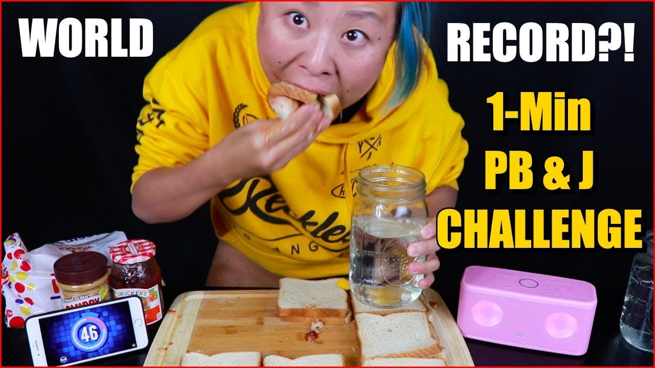 Peanut Butter & Jelly WORLD RECORD Challenge (1Minute) vs MATT STONIE