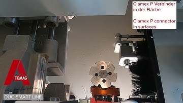 Clamex P profile groove in the surface using an angle aggregate in a CNC machine.