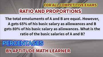 The total emoluments of A and B are equal. However, A gets 65% of his basic salary as allowances