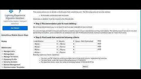 Salesforce.com Tutorial - Mass Delete Records