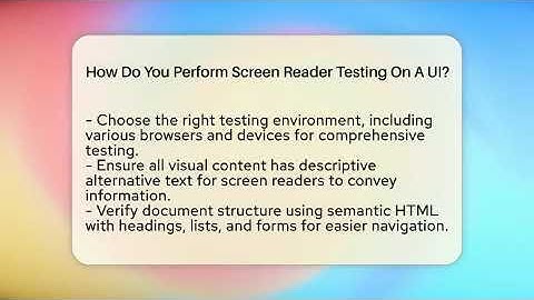 How Do You Perform Screen Reader Testing On A UI? - Everyday-Networking