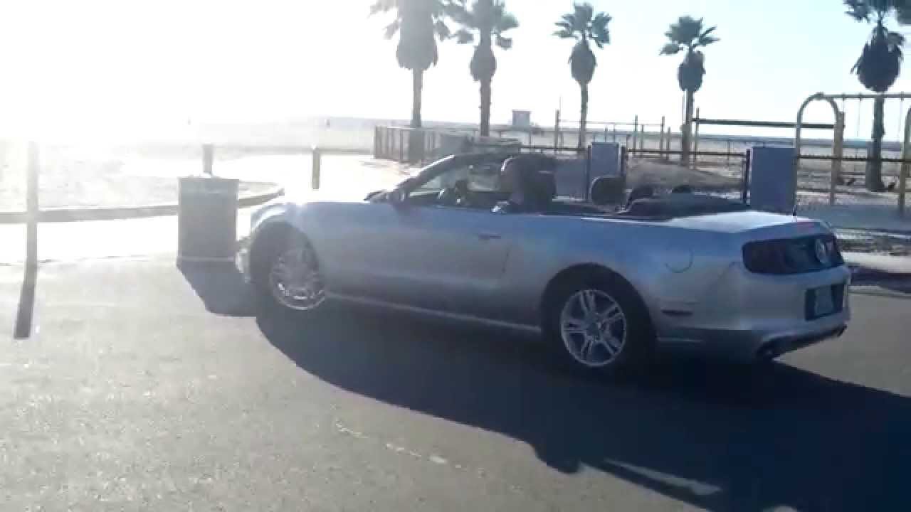 2017 Ford Mustang Convertible Silver At Venice Beach Los Angeles Ca