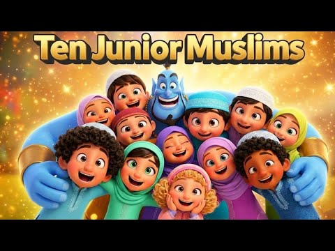 Ten Junior Muslims 🔢🌙 | Islamic Kids Poem | Muslim Nursery Rhymes
