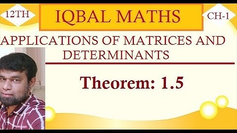TN Class 12 Maths Theorem 1.5 Chapter-1 Applications of Matrices And Determinants New Syllabus
