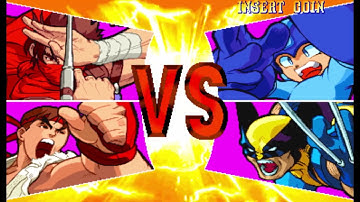 Marvel vs Capcom 1 ( Arcade ) - Strider Hiryu / Ryu Playthrough ( Mar 9, 2019 )