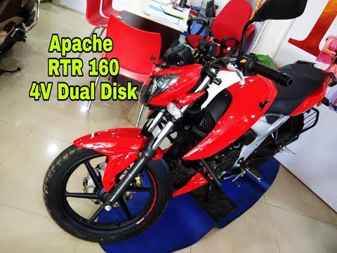 New 2018 TVS Apache RTR 160 4V RED color Walkaround Review in Hindi