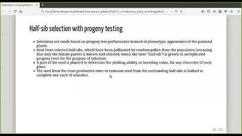 Introductory Plant Breeding - Recurrent Selection in Cross Pollinated Crops (Part 1)