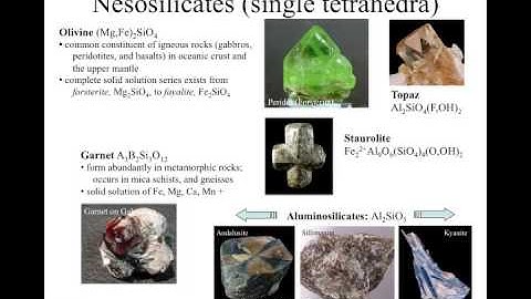 14 Silicate sub classes