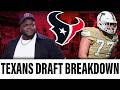 Texans Draft Breakdown; Keylan Rutledge, Kayden McDonald &amp; MORE