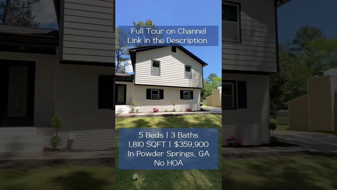 BEAUTIFUL 3 Part Home for UNDER $400k in Powder Springs, GA - 5 Beds, 3 Baths I Georgia Real Estate