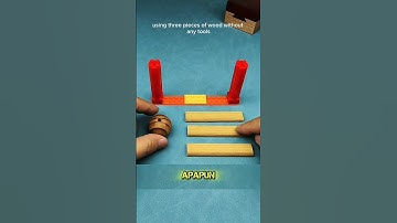 The challenge of building a bridge out of 3 logs to hold a ball on it#puzzle #puzzlechallenge #iq