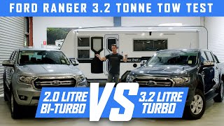 FORD RANGER 2020 3.2 litre vs 2.0 litre BITURBO TOW TEST