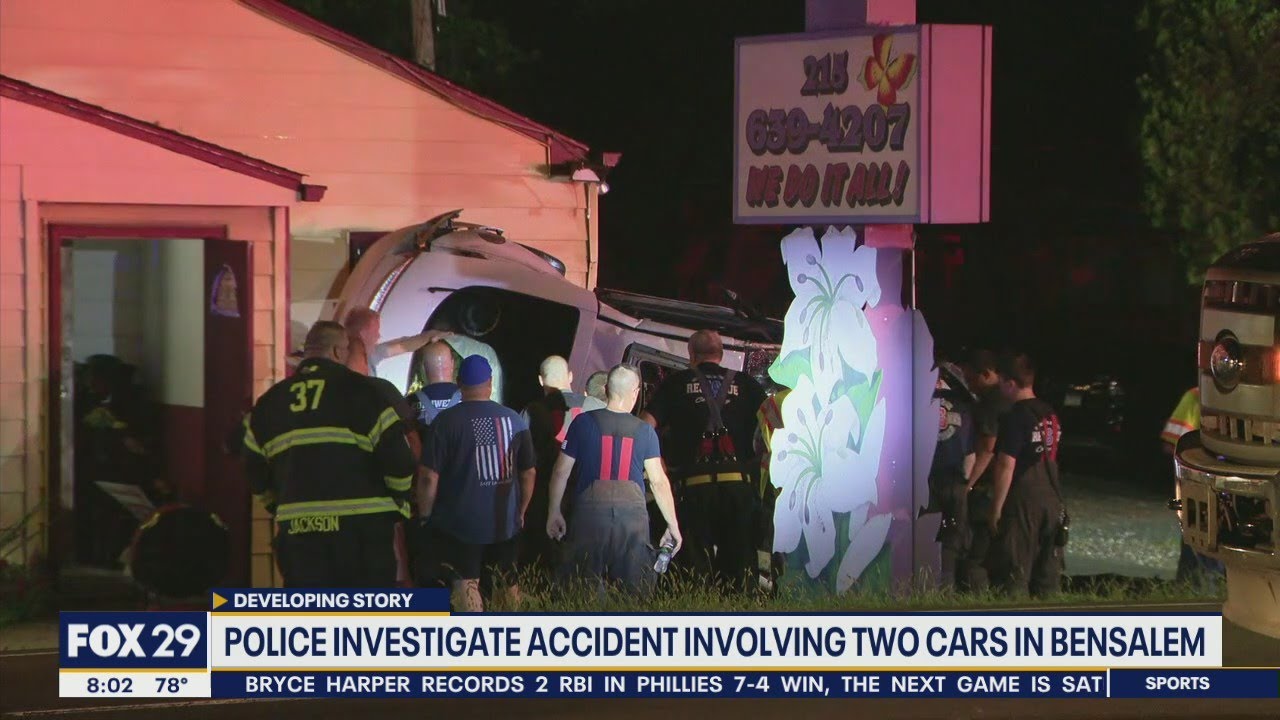 Police investigate after car slams into building during twovehicle