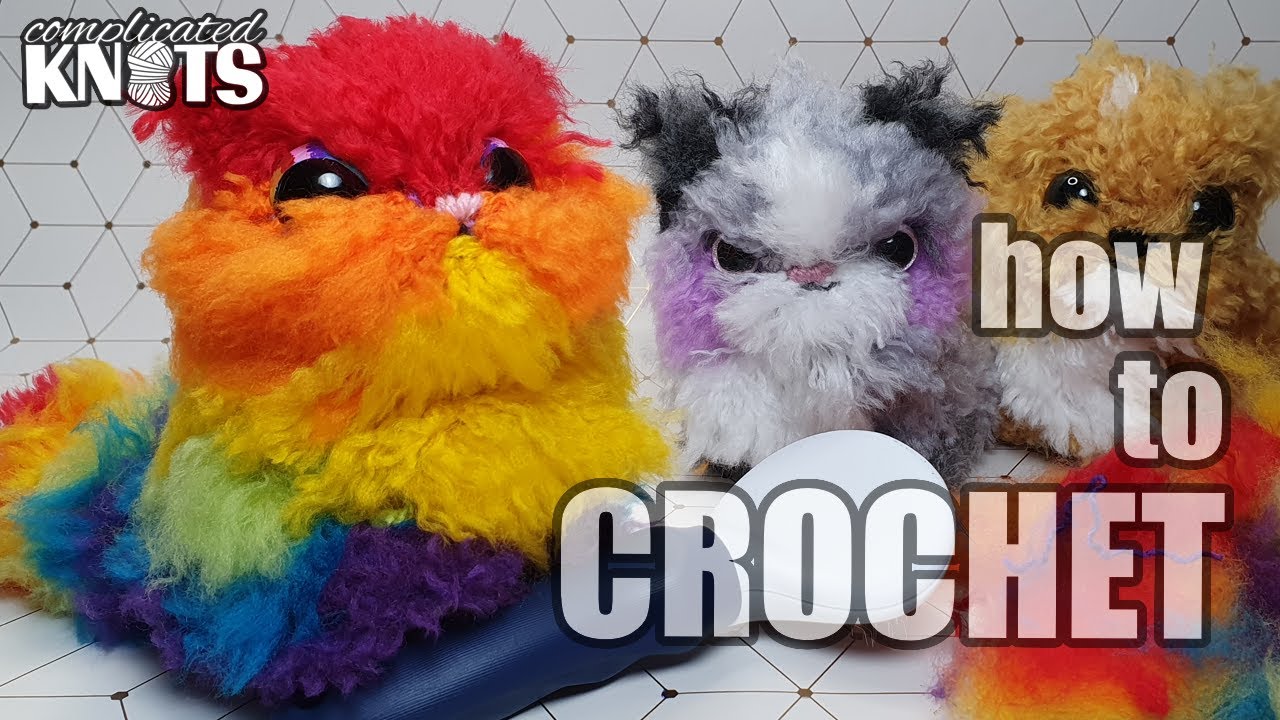 Fluffy rainbow cat amigurumi crochet tutorial
