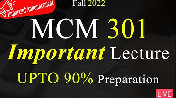 MCM301 | Important Lectures For Final Term |  Score A Grade In Exams | VU Mentor #mcm301 #fall2022