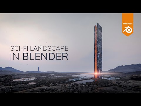 Sci-Fi 3D Concept Art, using BLENDER for Atmospheric Landscape! [TIMELAPSE]