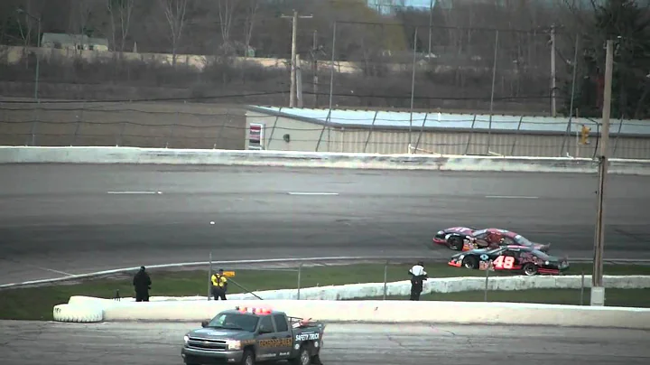 Stock car crash - CRA at Toledo - Marks, Kugler and Dahlke crash