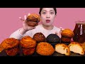 🍪Chocolate cookie choux😍꾸덕한 쿠키슈와 빵들😆 [Chocolate, Matcha, Custard cookie choux & cruffin] Mukbang