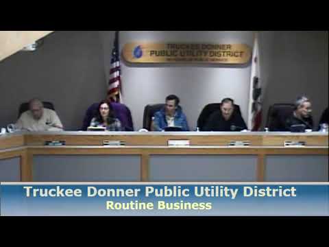 Truckee Donner PUD Board of Directors, January 15, 2020