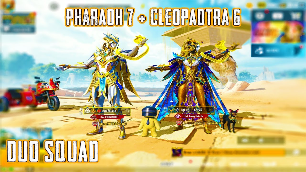PUBG Mobile || Pharaoh LV 7 vs Cleopatra LV 6 Duo Squad Cực Cháy