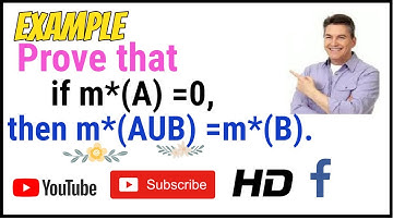 Example:- If M*(A)=0 then M*(AUB)=M*(B)