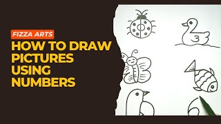 How To Draw Pictures Using Numbers 1 To 10 #art #kidsdrawing #viralvideo #drawing