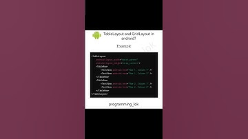 Table layout and Grid layout in android? #android #coding #interview #question #androidappdeveloper