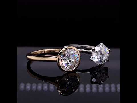 6 Claw Prong Round Petite Moissanite Solitaire Ring ring video