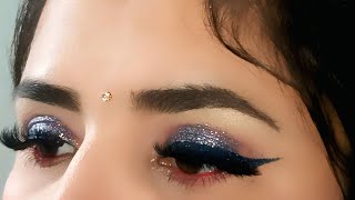 Silver Glitter Party Eye Makeup Tutorial for the Beginners step by step #silver #glittereyeshadow screenshot 4