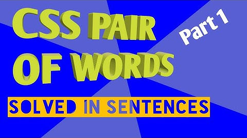 Repeated Pair of Words of CSS Paper | CSS ENGLISH Composition Paper