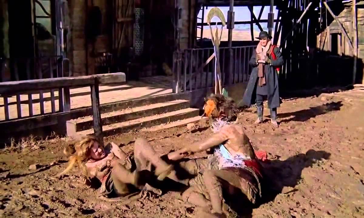 Saloon girl mud fight - Saloon girl mud fight