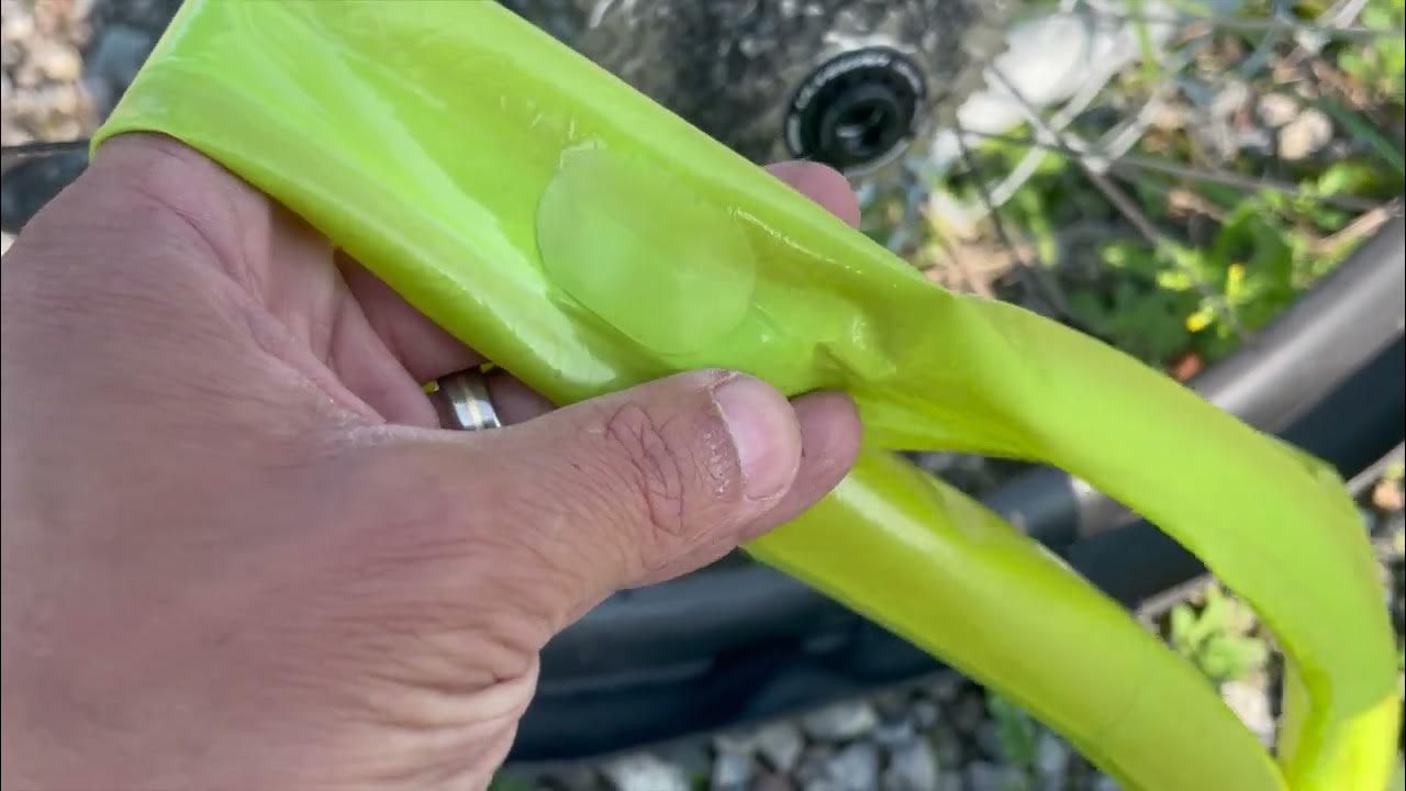 Patching a punctured Aliexpress TPU inner tube in the field. Failed